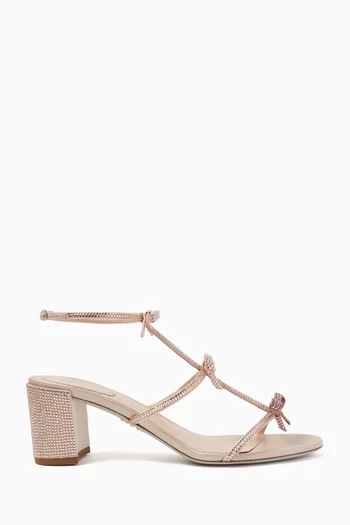 Caterina 60 Bow Sandals in Silk-satin