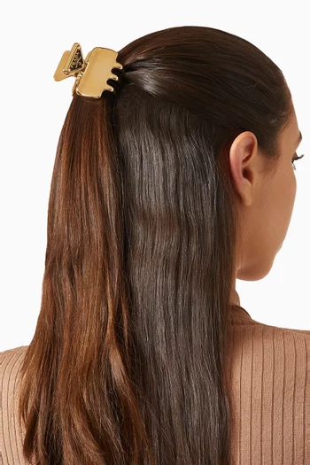 Triangle Logo Hair Clip in Metal