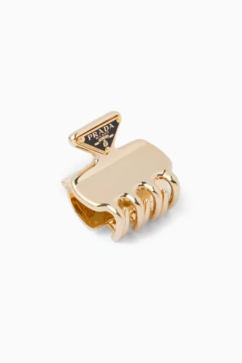 Triangle Logo Hair Clip in Metal