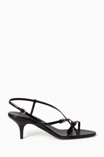 Mini Buckle 55 Sandals in Patent Leather