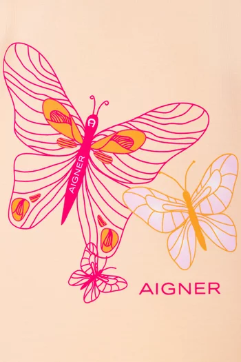 Logo Butterfly Graphic T-shirt in Cotton-jersey