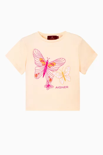 Logo Butterfly Graphic T-shirt in Cotton-jersey