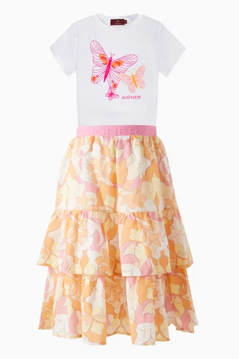 Logo Butterfly Graphic T-shirt in Cotton-jersey