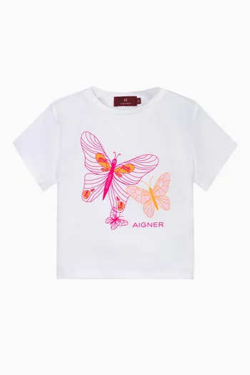 Logo Butterfly Graphic T-shirt in Cotton-jersey