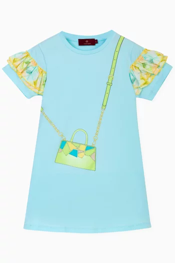 Graphic-print Dress in Cotton