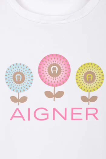 Flower Print T-Shirt in Cotton