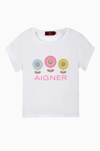 Flower Print T-Shirt in Cotton