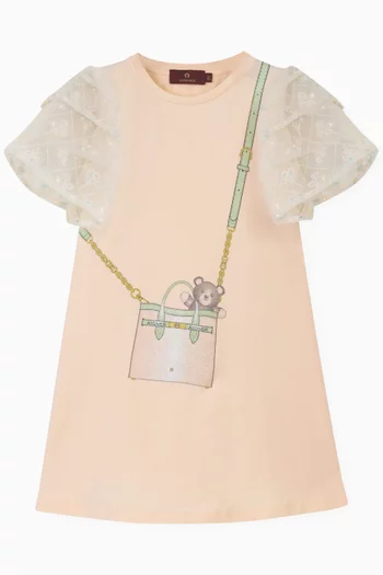 Bag Print Dress in Cotton Jersey