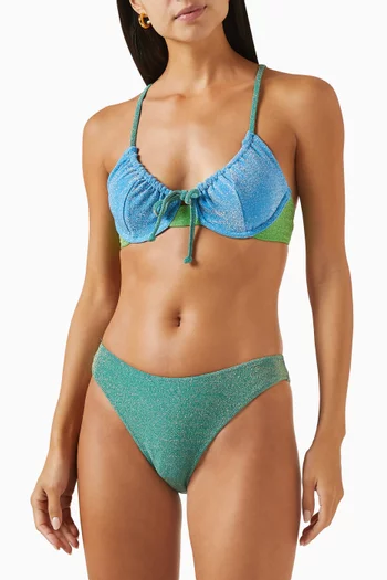 The Push Pull Bikini Top in Lurex