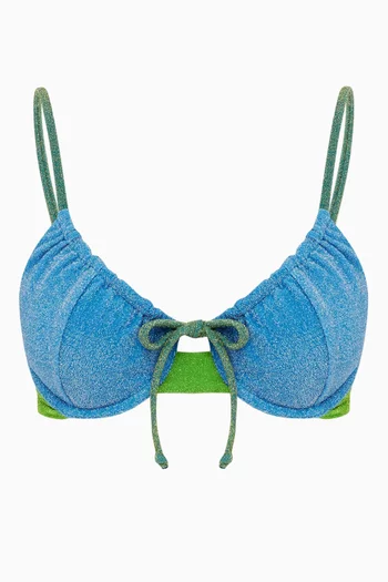 The Push Pull Bikini Top in Lurex