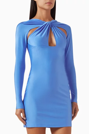 Twisted Cut-out Mini Dress in Stretch Jersey