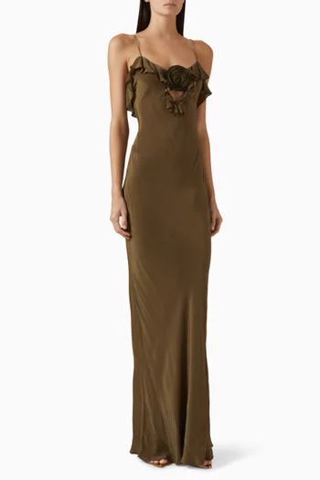 Esperanza Maxi Dress in Crepe de Chine