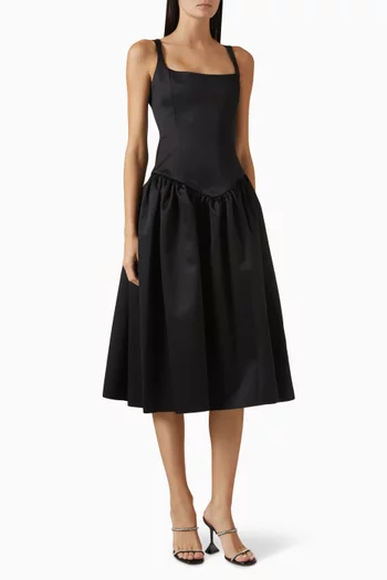 Lola Midi Dress in Satin