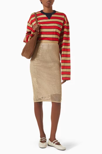 Logo Crochet Midi Skirt