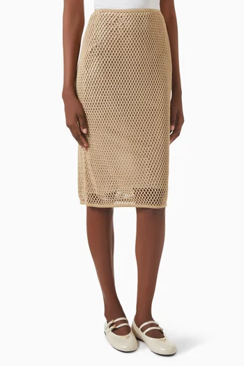 Logo Crochet Midi Skirt