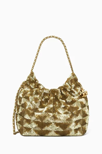 Mini Fleming Sequinned Drawstring Bag