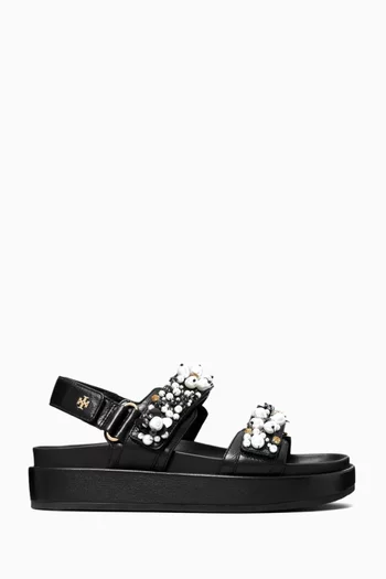 Kira Embellished Sport Sandals in Leather
