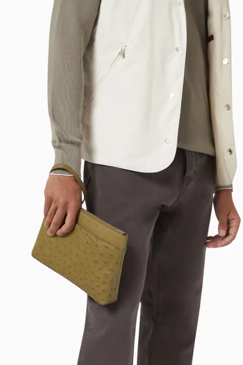 Prism Pouch in Ostrich Leather