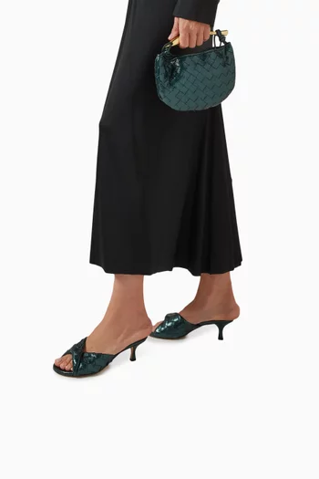 Blink 50 Mule Sandals in Intreccio Laminated Leather