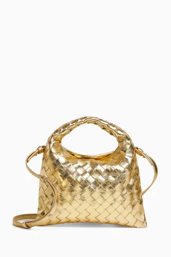 حقيبة هوب ميني جلد لامع مجدول