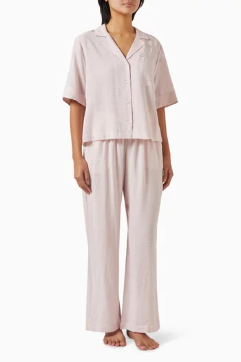Nautico Long Pyjama Set in ECOVERO™ Viscose & Cotton