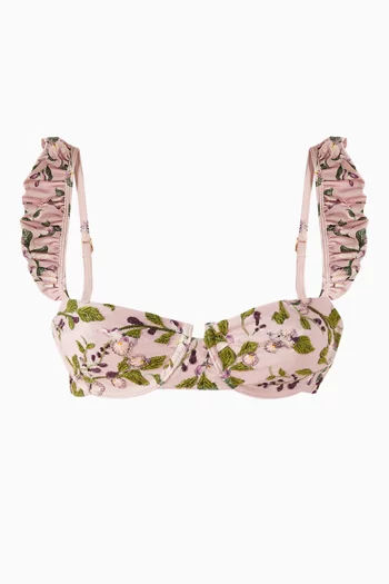 Kiwi Wisteria Bikini Bra