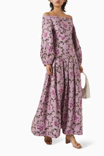 Senlis Wisteria Maxi Dress in Linen