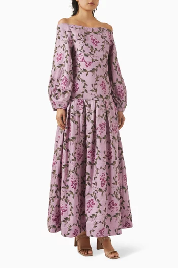 Senlis Wisteria Maxi Dress in Linen