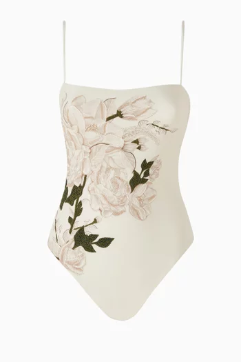 لباس سباحة دورازنو غاردينيا قطعة واحدة مطرز