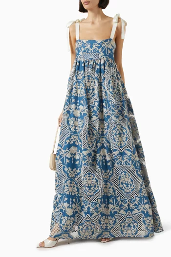 Verbena Ribbons Maxi Dress