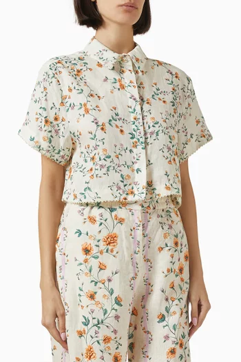 Virtuosa Crop Shirt in Linen