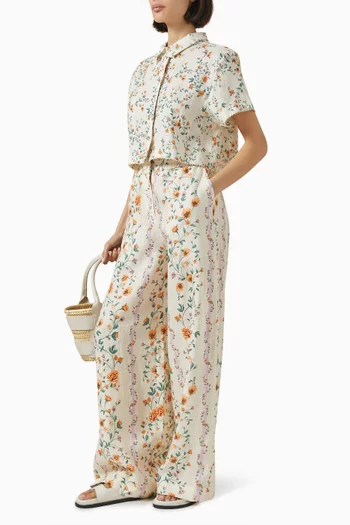 Totoa Wide-leg Pants in Linen