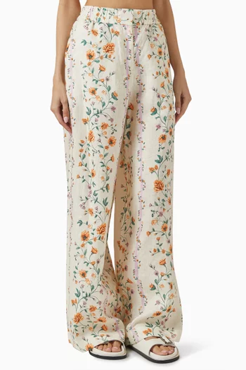 Totoa Wide-leg Pants in Linen