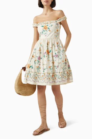 Achiote Off-shoulder Dress in Cotton