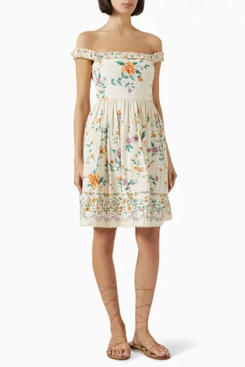 Achiote Off-shoulder Dress in Cotton