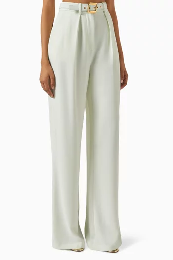 Belted Pants in Crêpe