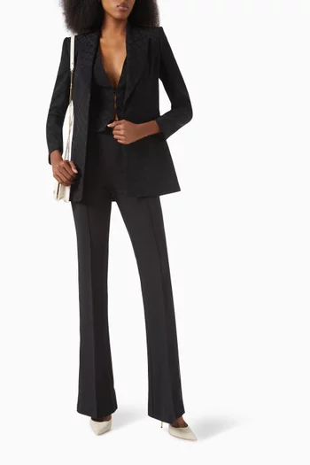 Jacquard Diamond Blazer in Satin