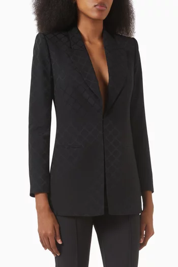 Jacquard Diamond Blazer in Satin