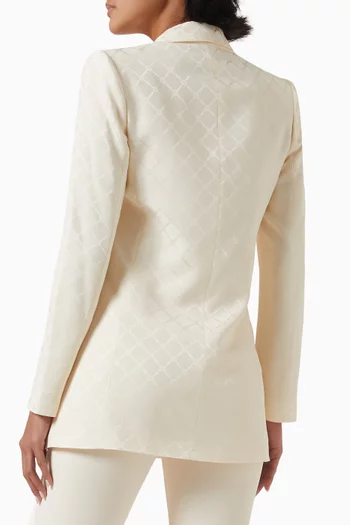 Jacquard Diamond Blazer in Satin