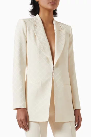 Jacquard Diamond Blazer in Satin