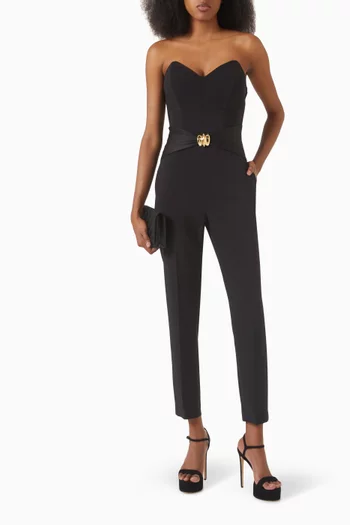 Macro Bow Jumpsuit  in Crepe