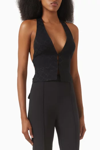 Jacquard Diamond Waistcoat in Satin