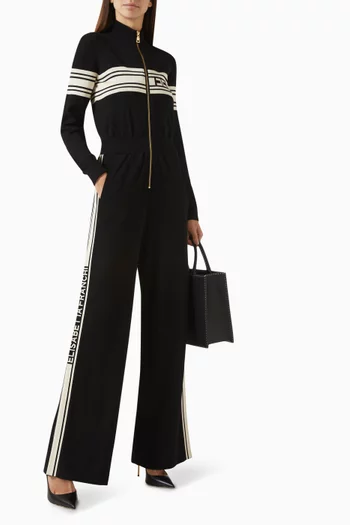 Contrasting Bands Jumpsuit in Viscose-blend