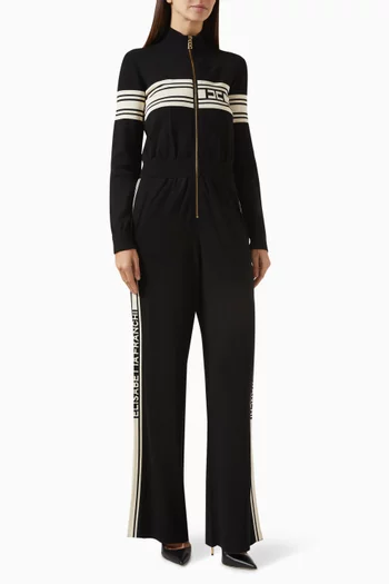 Contrasting Bands Jumpsuit in Viscose-blend