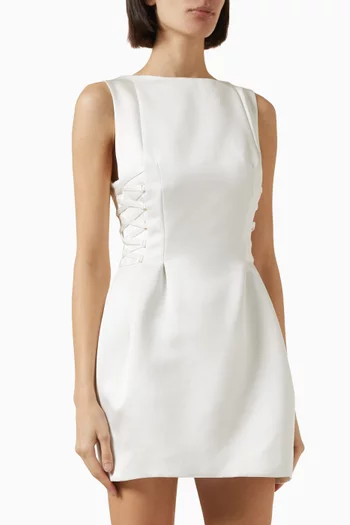 Lace-up Dress in Duchess-satin