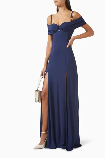 Red Carpet Corset Maxi Dress in Jersey