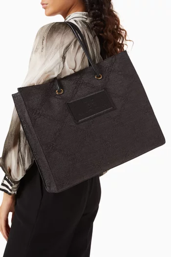 Large Tote Bag in Jacquard Raffia
