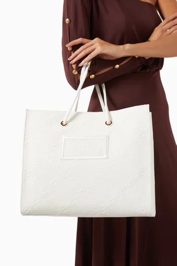 Large Tote Bag in Jacquard Raffia