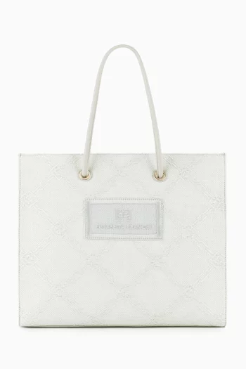 Large Tote Bag in Jacquard Raffia