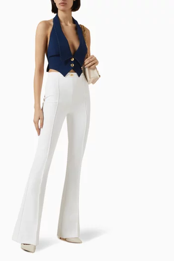 Contrast Topstitching Waistcoat in Crepe